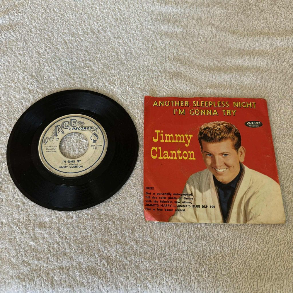 ACE RECORDS Jimmy Clanton 45 RPM Single "I'm Gonna Try" Vinyl Record